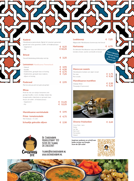 Couscousbar folder achterkant