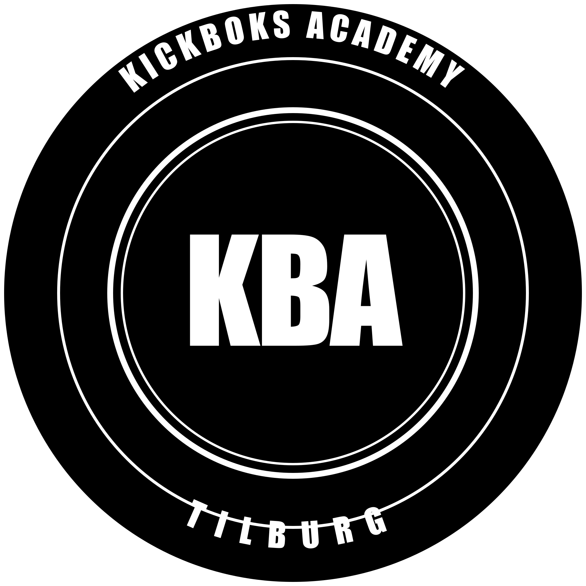 KBA badge-logo op witte achtergrond — Kickboks Academy Tilburg