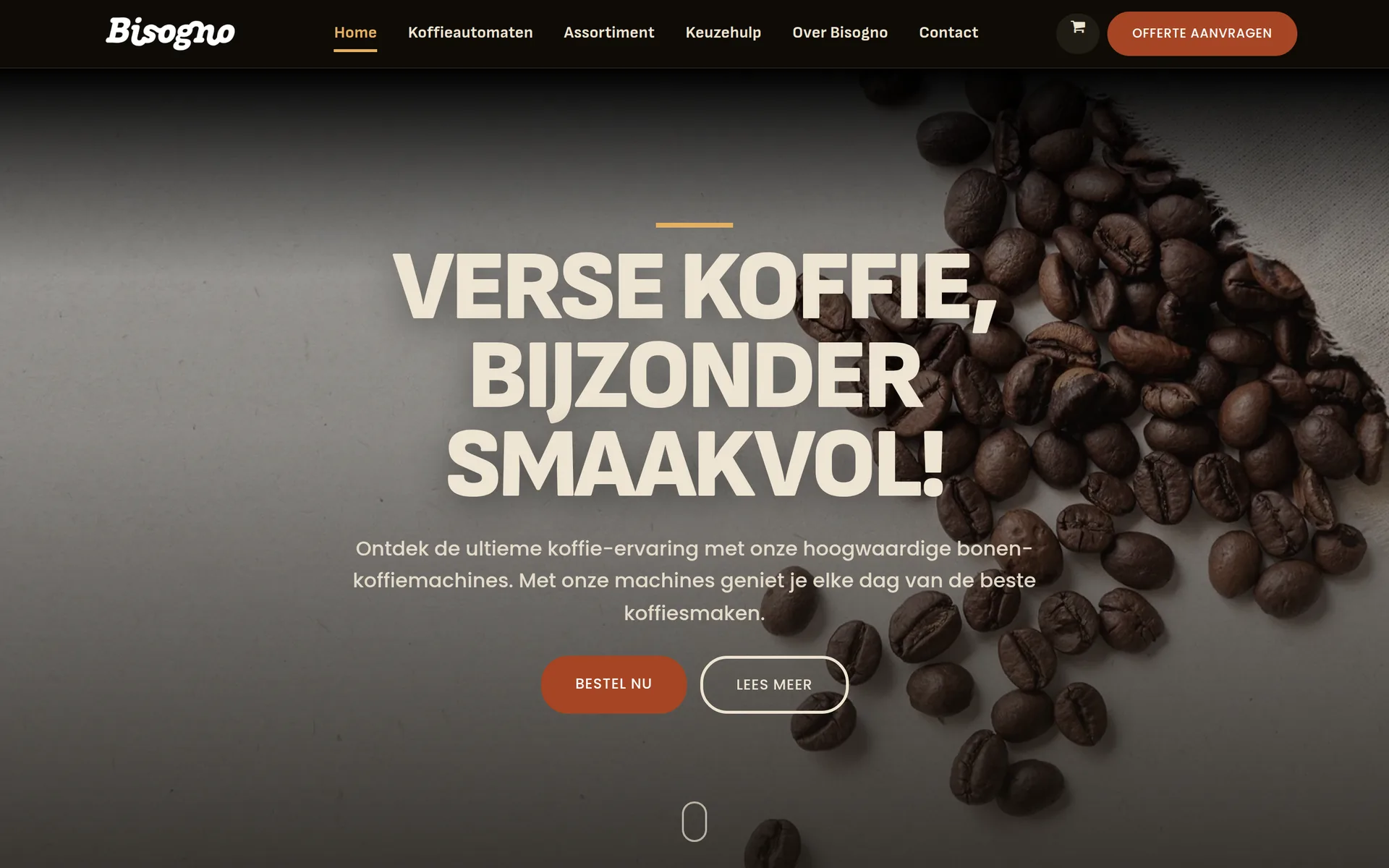 Website van Koffie Bisogno