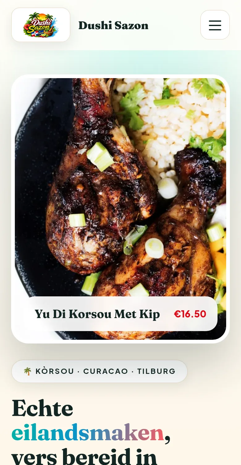 De startpagina op een telefoon, dushi.atlaspos.nl