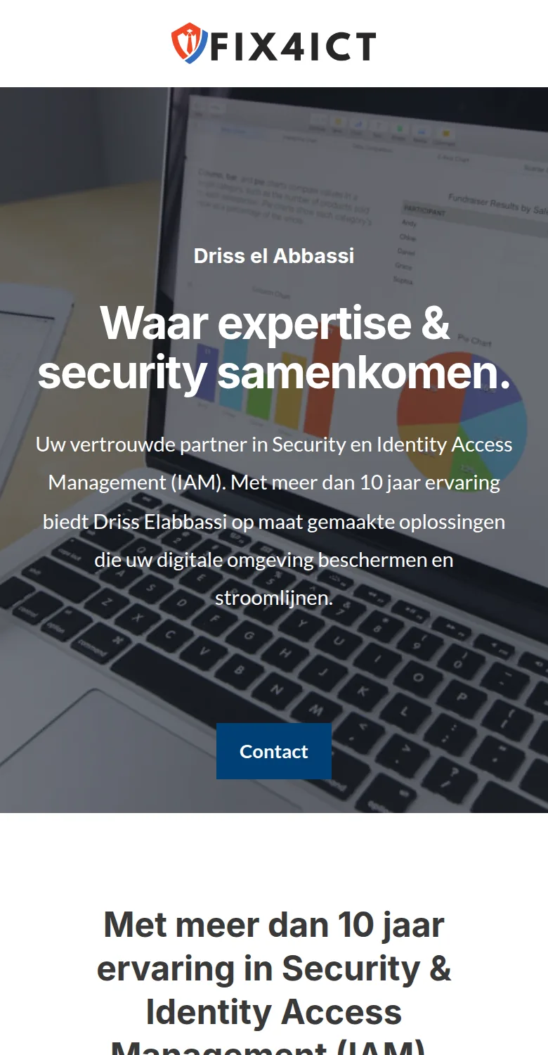 De startpagina op een telefoon, fix4ict.nl
