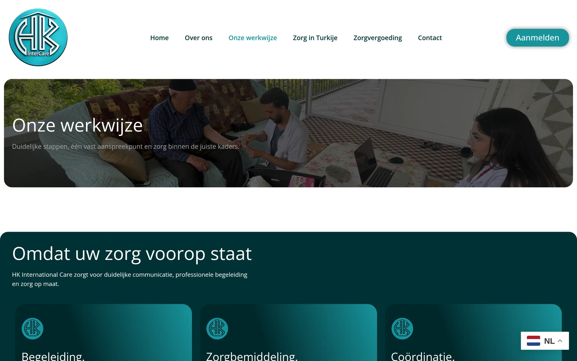 De pagina Onze werkwijze, hkintercare.nl/onze-werkwijze
