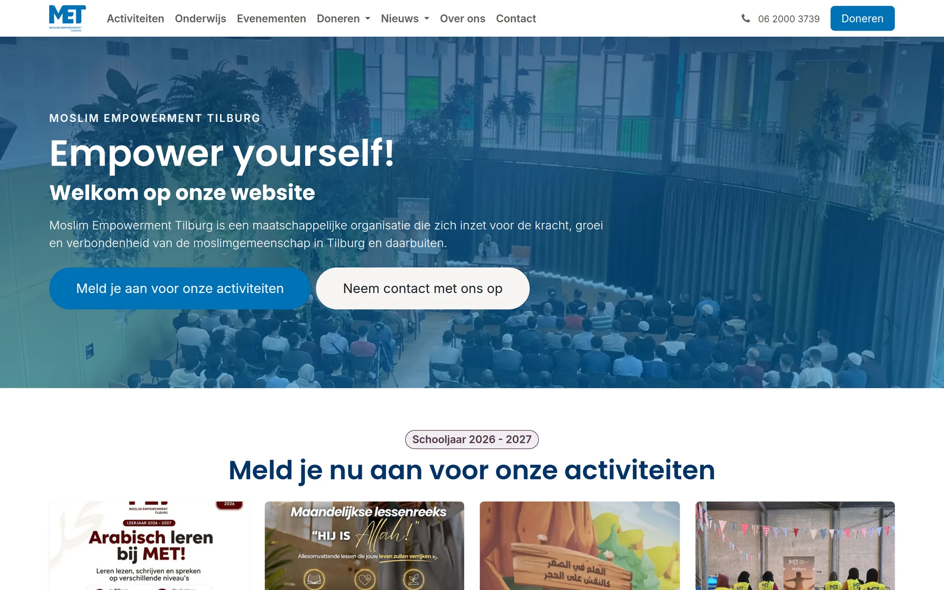 Website van MET Tilburg